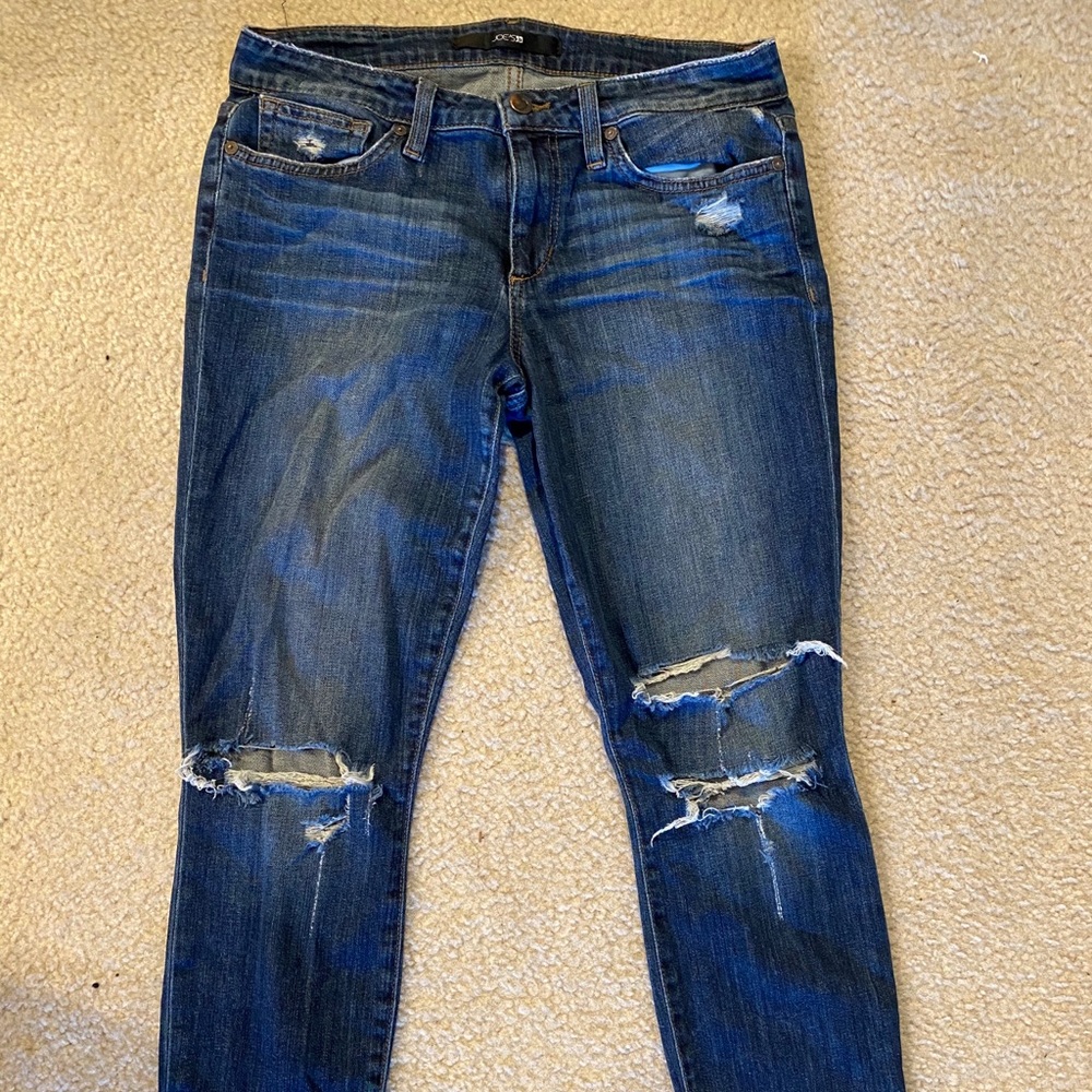 Joes Skinny Ripped Capri Jeans